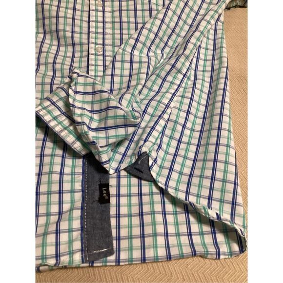 Lee Mens Button Down Plaid Shirt L - Picture 6 of 8